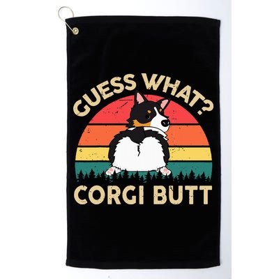 Guess What Tricolor Corgi Butt Gift For Lover Golf Towel