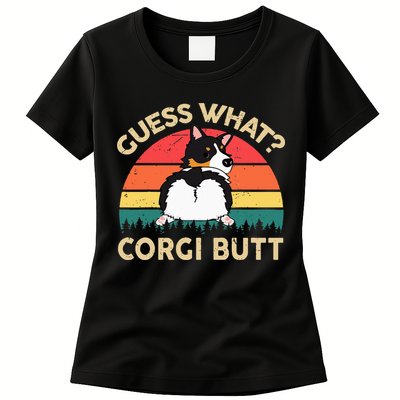 Guess What Tricolor Corgi Butt Gift For Lover Womens T-Shirt