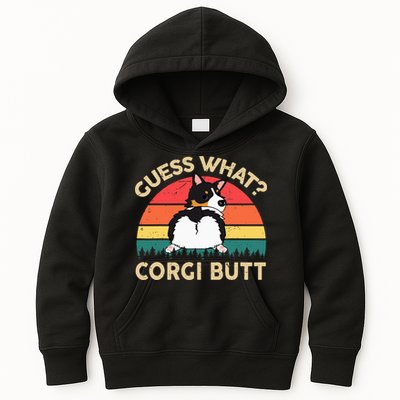 Guess What Tricolor Corgi Butt Gift For Lover Kids Hoodie