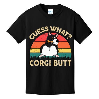 Guess What Tricolor Corgi Butt Gift For Lover Kids T-Shirt