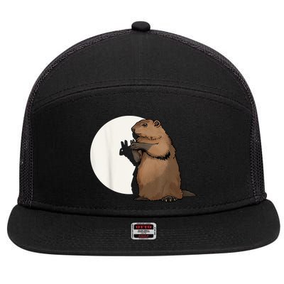 Groundhog Whisperer Tee Funny Team Shadow Crew Groundhog Day 7 Panel Mesh Trucker Snapback Hat