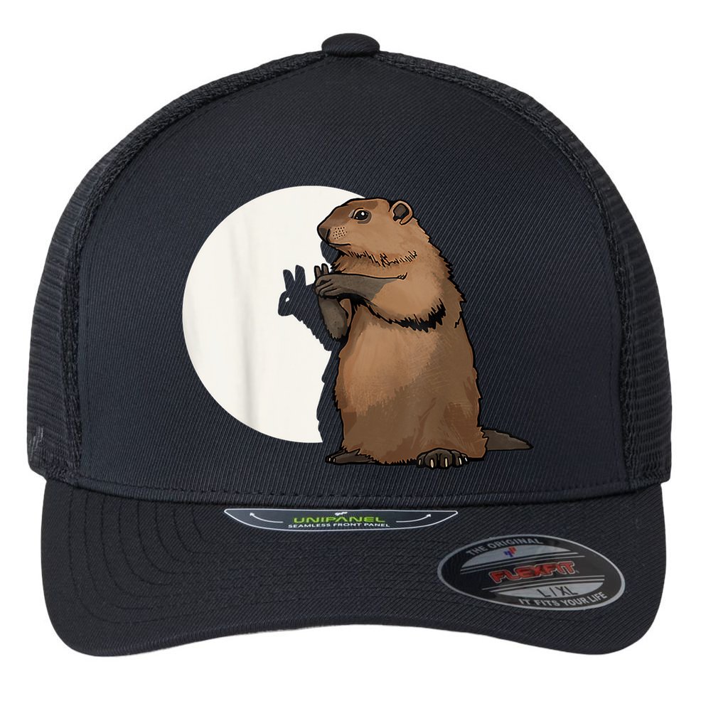 Groundhog Whisperer Tee Funny Team Shadow Crew Groundhog Day Flexfit Unipanel Trucker Cap