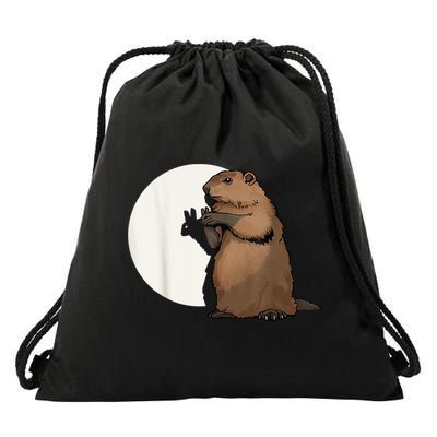 Groundhog Whisperer Tee Funny Team Shadow Crew Groundhog Day Drawstring Bag