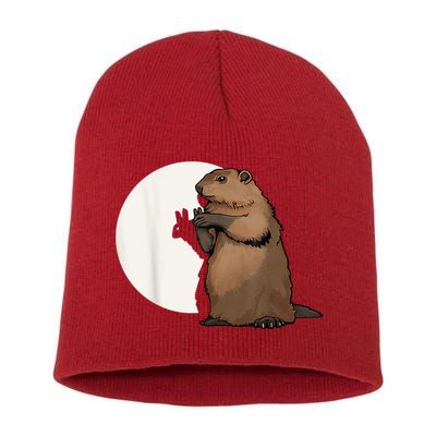 Groundhog Whisperer Tee Funny Team Shadow Crew Groundhog Day Short Acrylic Beanie