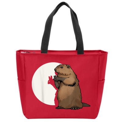 Groundhog Whisperer Tee Funny Team Shadow Crew Groundhog Day Zip Tote Bag