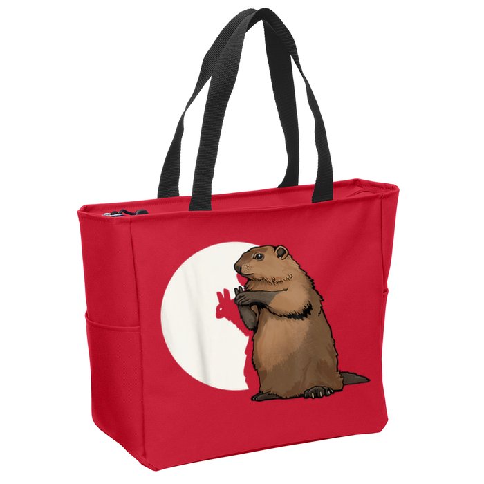 Groundhog Whisperer Tee Funny Team Shadow Crew Groundhog Day Zip Tote Bag