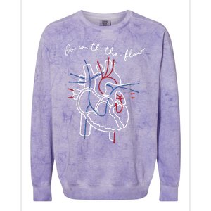 Go With The Flow Heart Colorblast Crewneck Sweatshirt