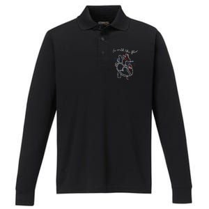 Go With The Flow Heart Performance Long Sleeve Polo