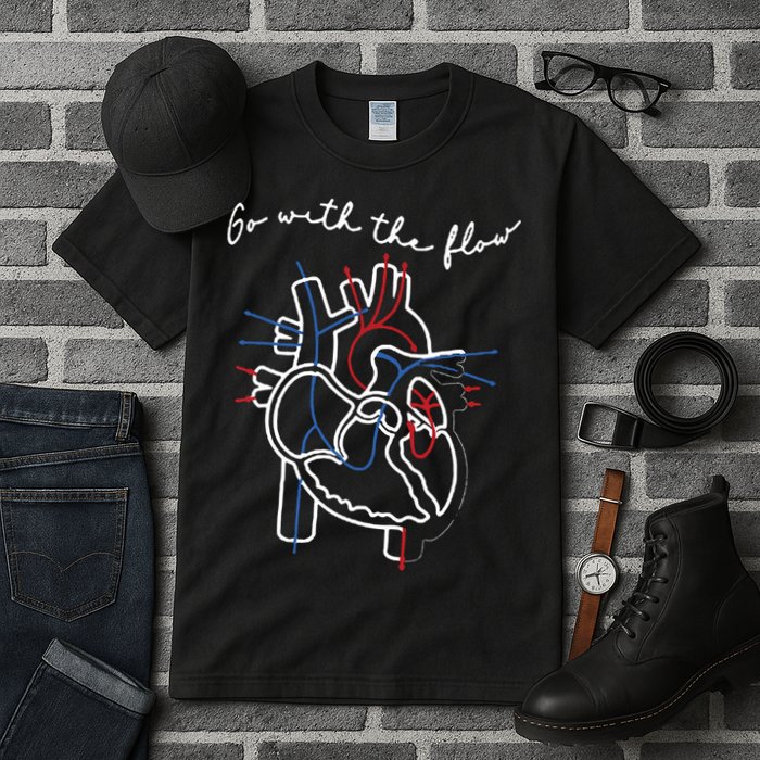 Go With The Flow Heart Tall T-Shirt