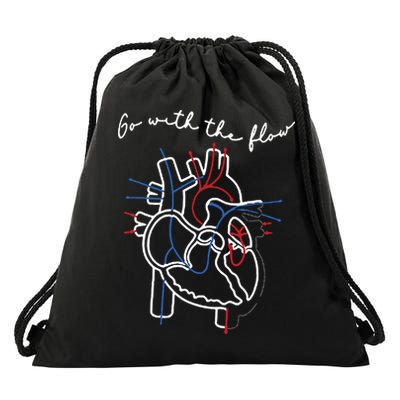 Go With The Flow Heart Drawstring Bag