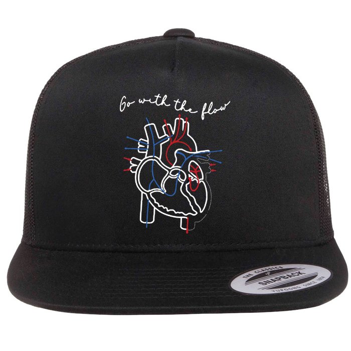 Go With The Flow Heart Flat Bill Trucker Hat