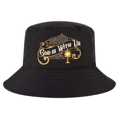 God With Us Emmanuel Matthew Eucharist Adoration Catholic Cool Comfort Performance Bucket Hat