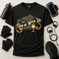 God With Us Emmanuel Matthew Eucharist Adoration Catholic Cooling Performance Crew T-Shirt