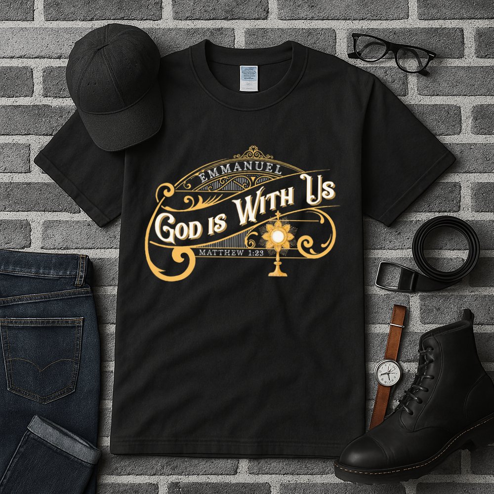 God With Us Emmanuel Matthew Eucharist Adoration Catholic Tall T-Shirt