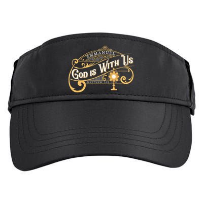 God With Us Emmanuel Matthew Eucharist Adoration Catholic Adult Drive Performance Visor