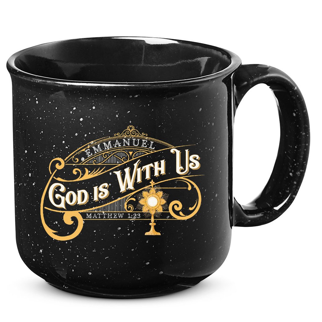 God With Us Emmanuel Matthew Eucharist Adoration Catholic 15oz Campfire Ceramic Mug