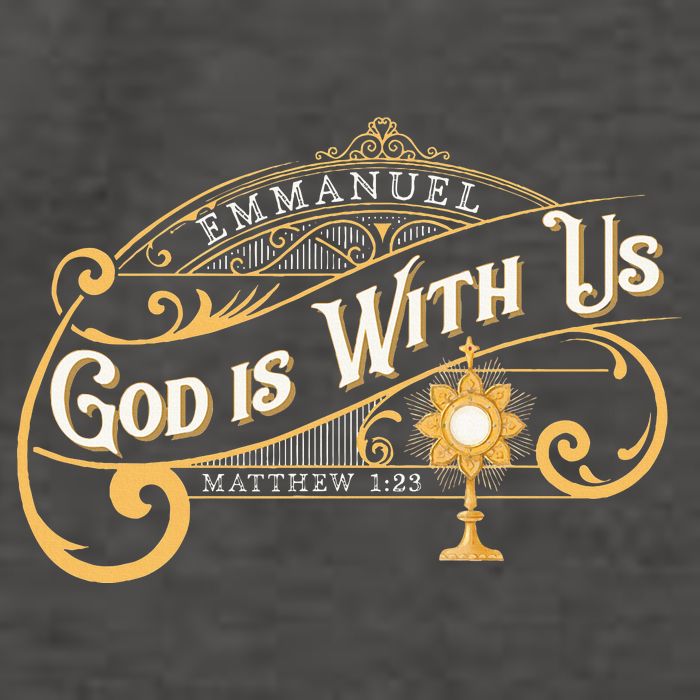 God With Us Emmanuel Matthew Eucharist Adoration Catholic Vector Backpack
