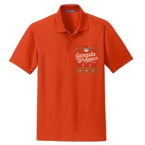 Gansta Wrapper Ugly Christmas Sweater Funny Santa Dry Zone Grid Polo