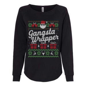 Gansta Wrapper Ugly Christmas Sweater Funny Santa Womens California Wash Sweatshirt