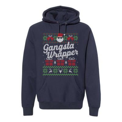 Gansta Wrapper Ugly Christmas Sweater Funny Santa Premium Hoodie