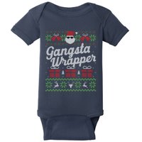 Gansta Wrapper Ugly Christmas Sweater Funny Santa Baby Bodysuit