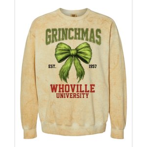 Grinchmas Whovillie University Est 1957 Colorblast Crewneck Sweatshirt