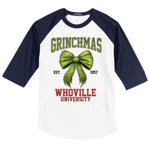 Grinchmas Whovillie University Est 1957 Baseball Sleeve Shirt