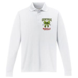 Grinchmas Whovillie University Est 1957 Performance Long Sleeve Polo