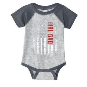 GirlDad with US American flag Gift for Best Dad Ever Infant Baby Jersey Bodysuit