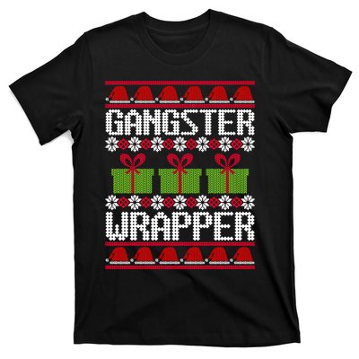 Gangster Wrapper Ugly Christmas Funny Pun Gangsta T-Shirt