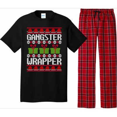 Gangster Wrapper Ugly Christmas Funny Pun Gangsta Pajama Set