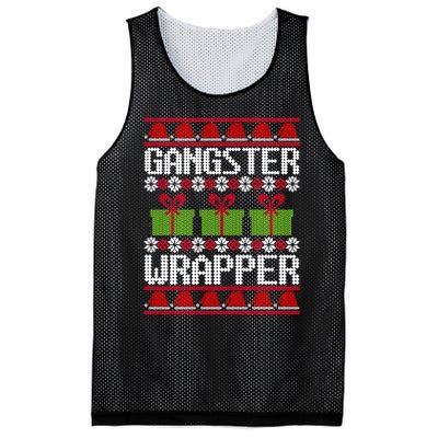 Gangster Wrapper Ugly Christmas Funny Pun Gangsta Mesh Reversible Basketball Jersey Tank