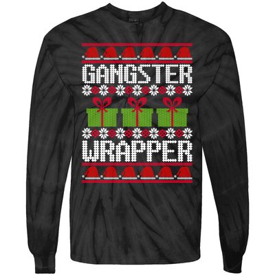 Gangster Wrapper Ugly Christmas Funny Pun Gangsta Tie-Dye Long Sleeve Shirt