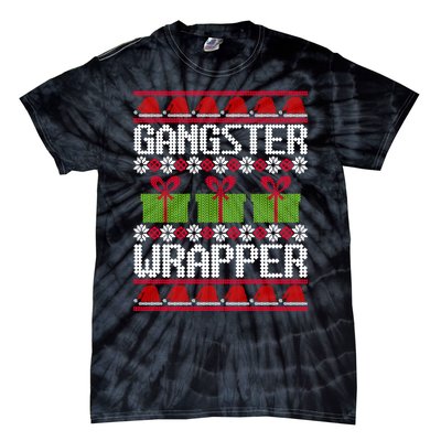 Gangster Wrapper Ugly Christmas Funny Pun Gangsta Tie-Dye T-Shirt