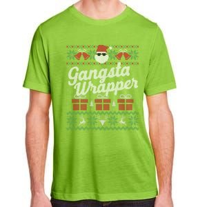 Gansta Wrapper Ugly Christmas Funny Santa Gift Adult ChromaSoft Performance T-Shirt