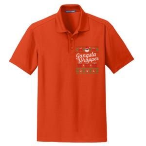 Gansta Wrapper Ugly Christmas Funny Santa Gift Dry Zone Grid Polo