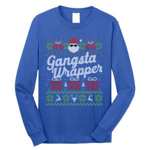 Gansta Wrapper Ugly Christmas Funny Santa Gift Long Sleeve Shirt