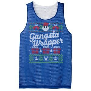 Gansta Wrapper Ugly Christmas Funny Santa Gift Mesh Reversible Basketball Jersey Tank