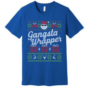 Gansta Wrapper Ugly Christmas Funny Santa Gift Premium T-Shirt