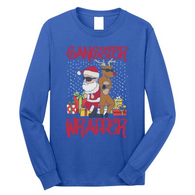 Gangster Wrapper Ugly Christmas Sweater Funny Pun Gangsta Gift Long Sleeve Shirt