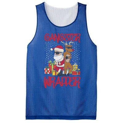 Gangster Wrapper Ugly Christmas Sweater Funny Pun Gangsta Gift Mesh Reversible Basketball Jersey Tank