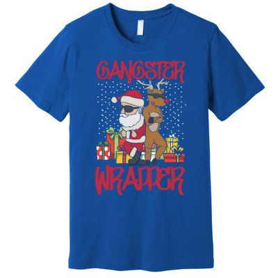 Gangster Wrapper Ugly Christmas Sweater Funny Pun Gangsta Gift Premium T-Shirt