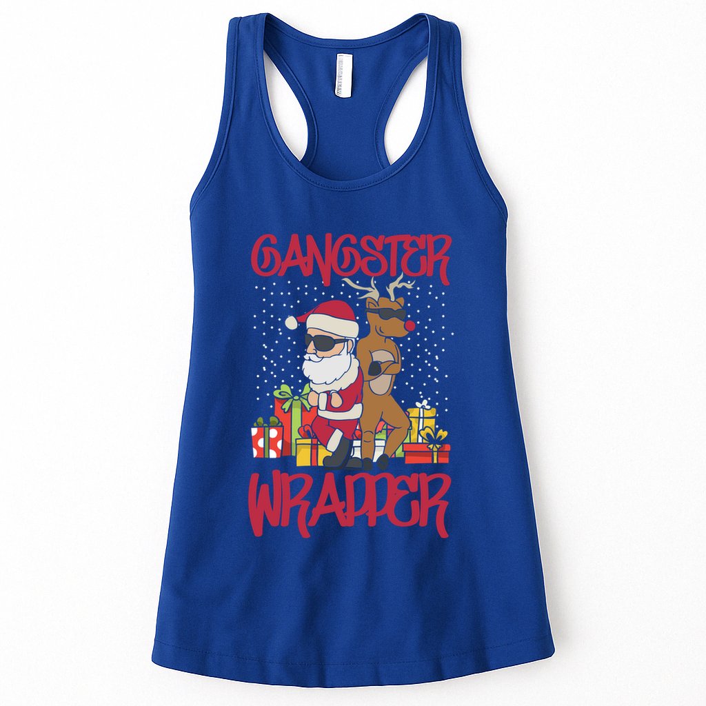 Gangster Wrapper Ugly Christmas Sweater Funny Pun Gangsta Gift Womens Tank Top