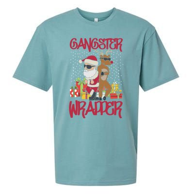 Gangster Wrapper Ugly Christmas Sweater Funny Pun Gangsta Gift Sueded Cloud Jersey T-Shirt