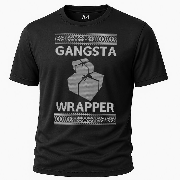 Gangsta Wrapper Ugly Christmas Sweater Cooling Performance Crew T-Shirt