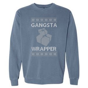 Gangsta Wrapper Ugly Christmas Sweater Garment-Dyed Sweatshirt