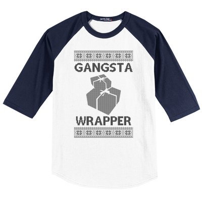 Gangsta Wrapper Ugly Christmas Sweater Baseball Sleeve Shirt