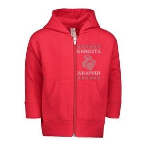 Gangsta Wrapper Ugly Christmas Sweater Toddler Zip Fleece Hoodie