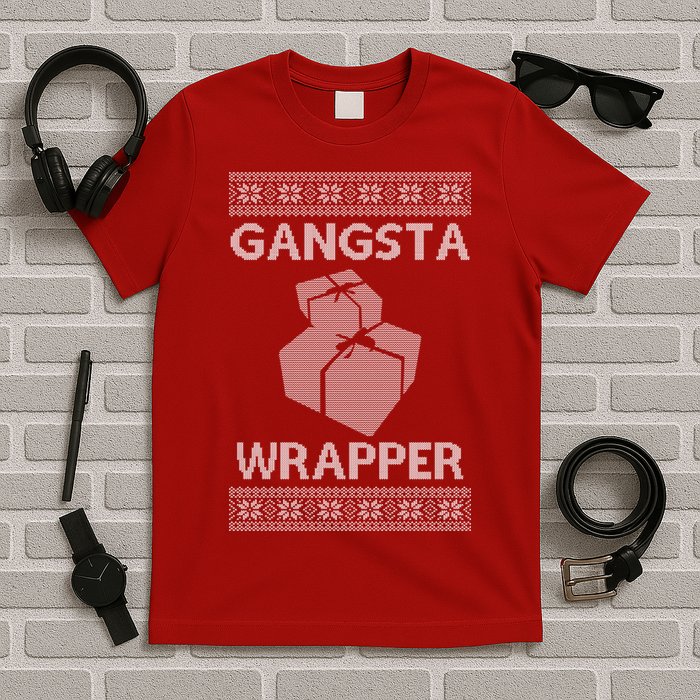 Gangsta Wrapper Ugly Christmas Sweater T-Shirt
