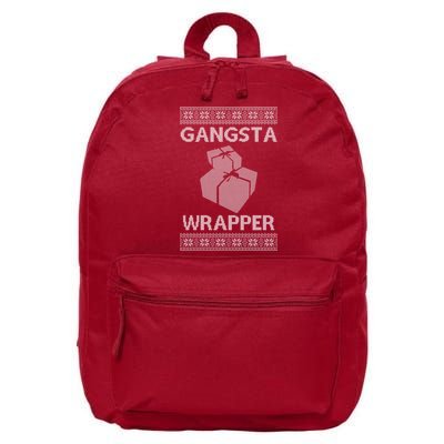 Gangsta Wrapper Ugly Christmas Sweater 16 in Basic Backpack
